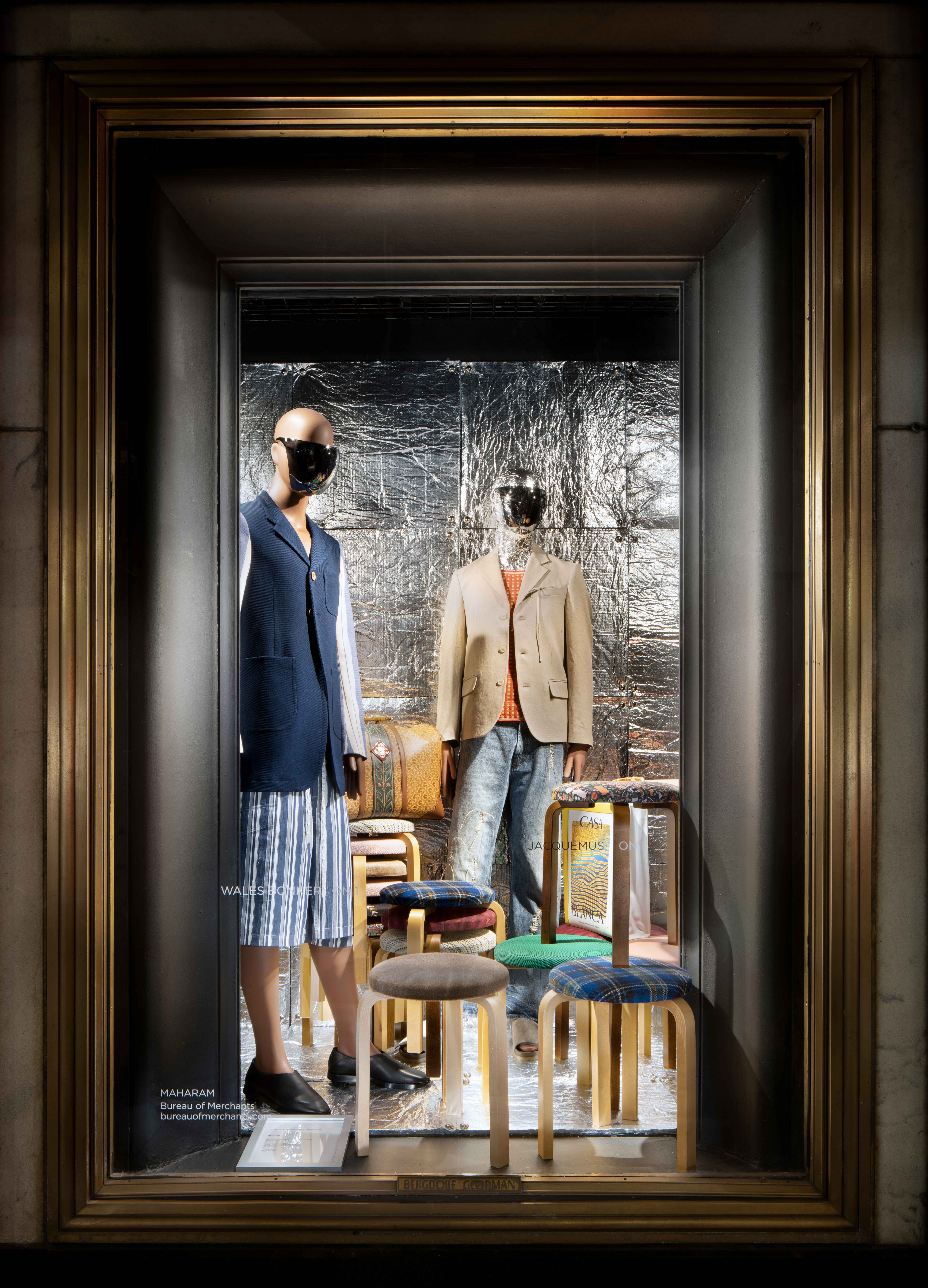Zieta Studio Bergdorf Goodman Shop window inflated steel polished inox furniture design new yourk 5th avenue 