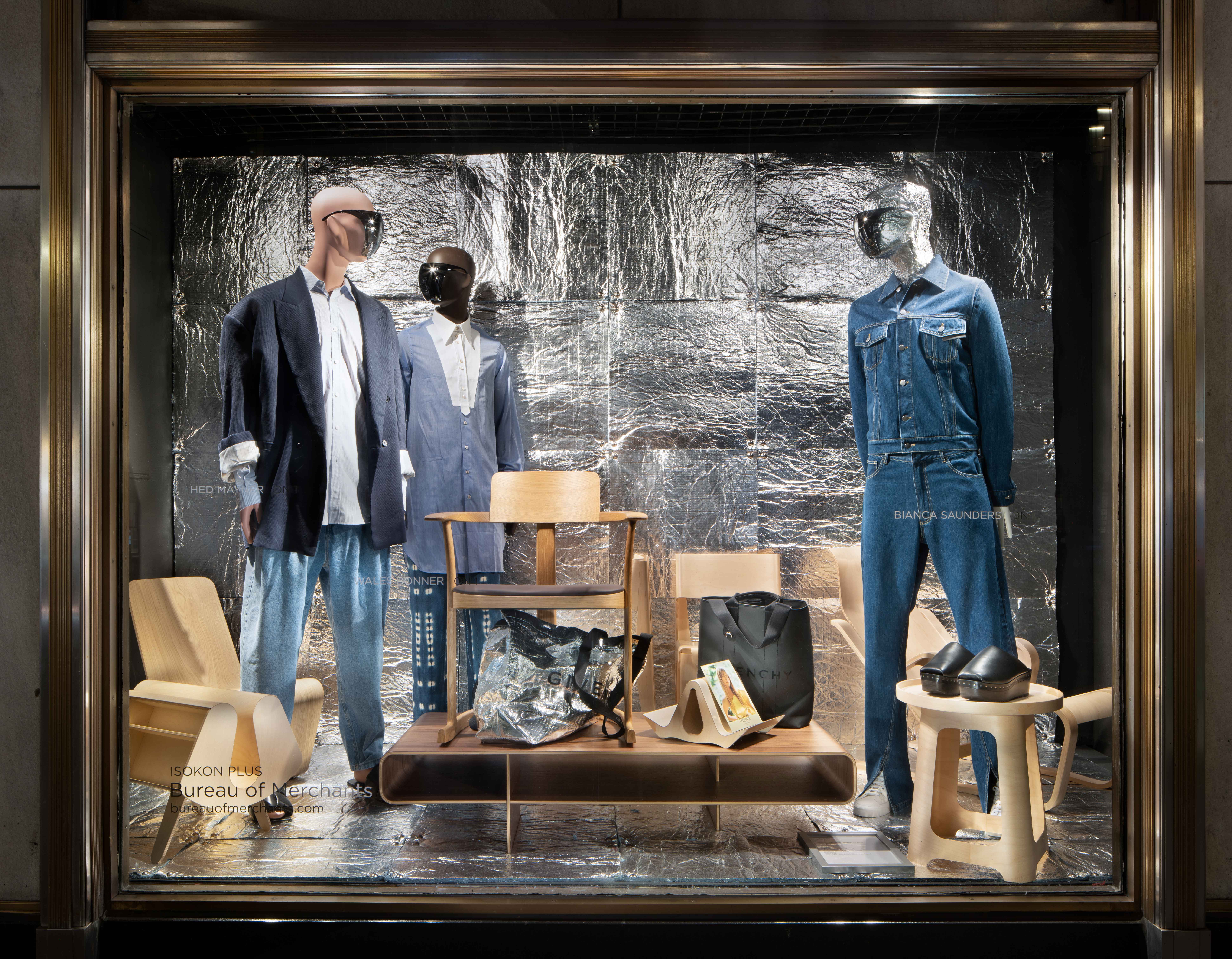 Zieta Studio Bergdorf Goodman Shop window inflated steel polished inox furniture design new yourk 5th avenue 
