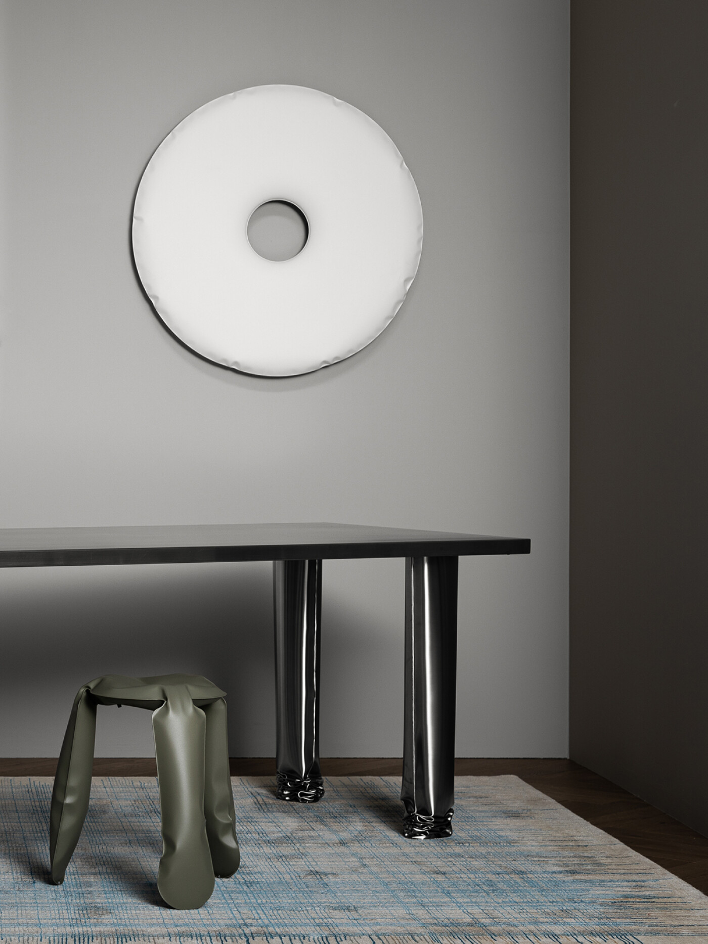 Zieta_RONDO_Mirror_white_matt_PLOPP_Standard_CRASH_TABLE_inox_polished_Zieta_Collection_Cotton_Candy_Collection_Warsaw Home_2021_ photo_by_Weronika_Trojanowska