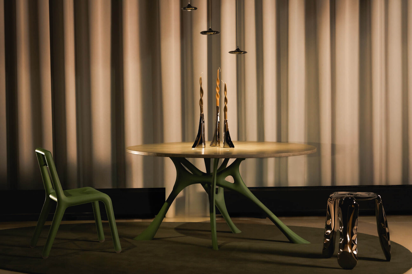 zieta_Morph_Table_legs_powder_coated_pale_green_matt_RAL_6021_top_concreto_Ultraleggera_Chair_Plopp_Standard_inox_fot_Szymon_Jędrzejewski_25