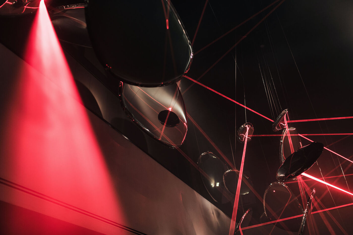 zieta tafla o installation reflecting neon lights