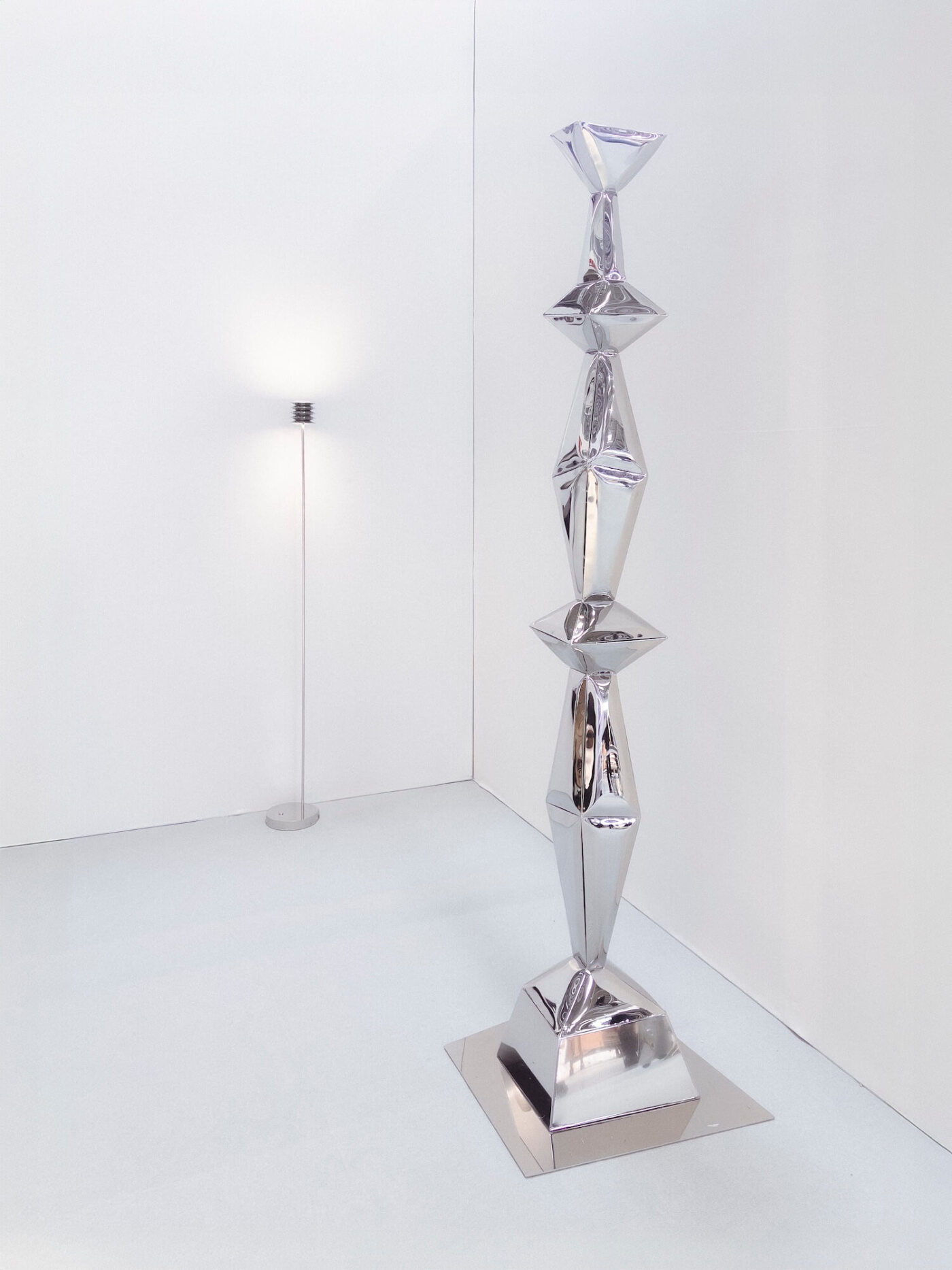 zieta totem inox sculpture and harmonica floor lamp