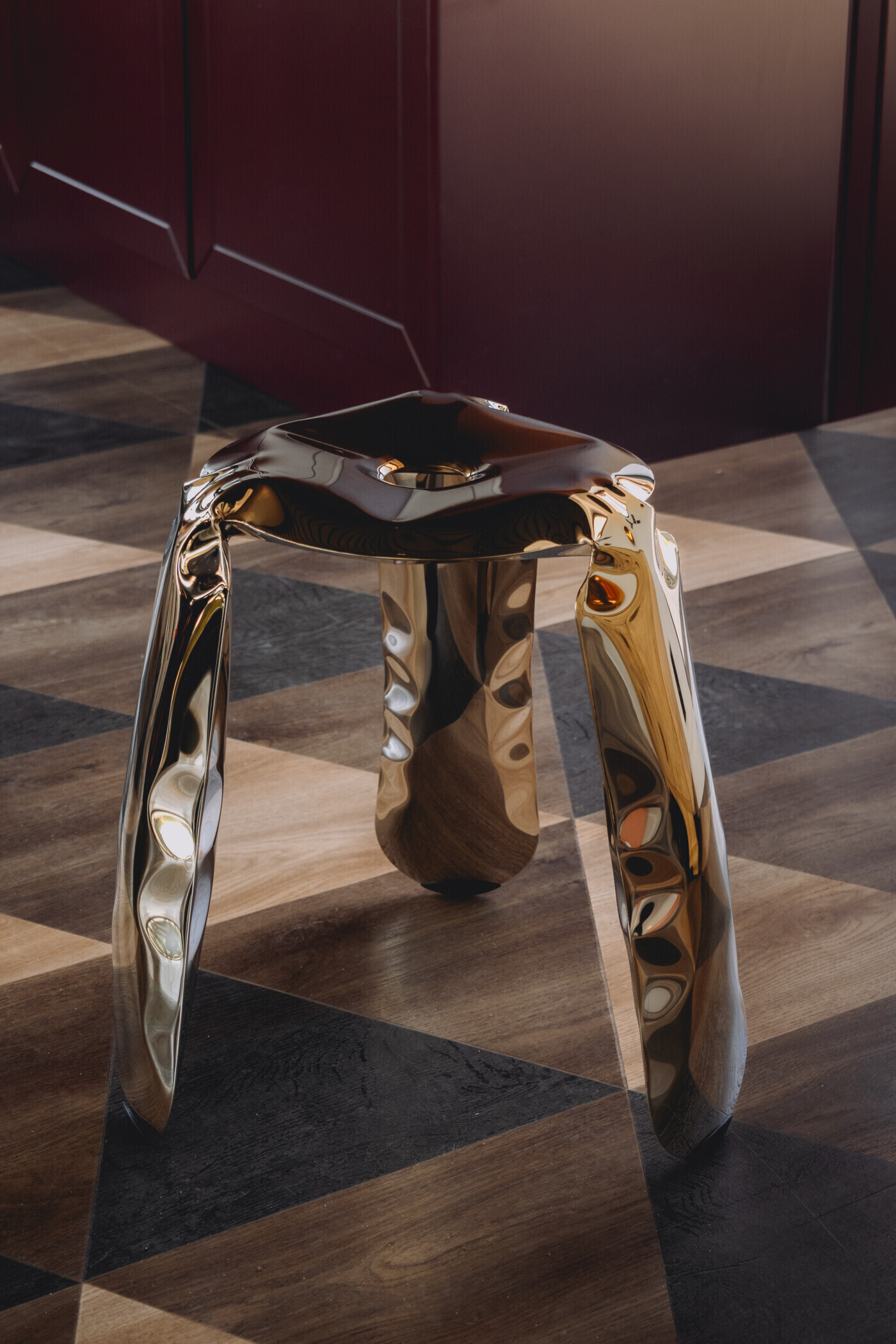 plopp stool standard inox polished zieta studio 