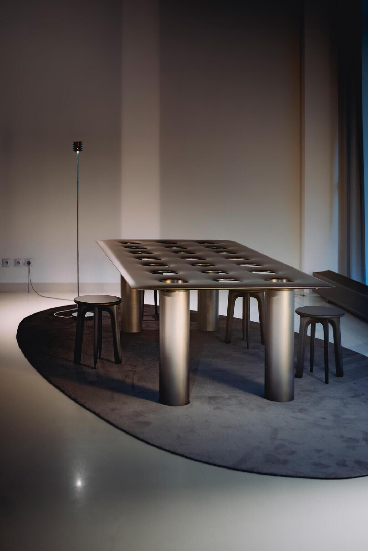 zieta re:panel table standing on the wool transitions rug