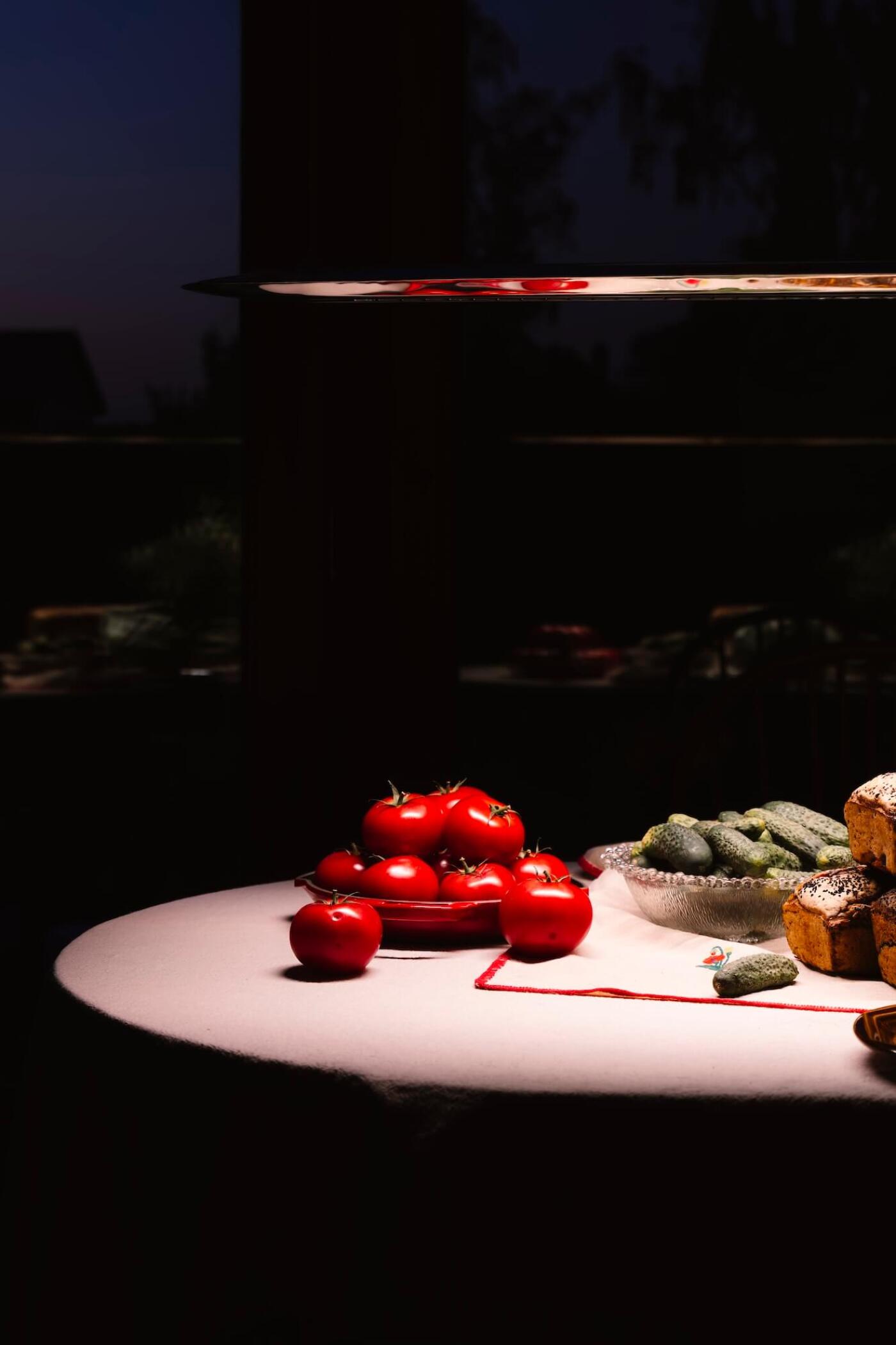 zieta fin lamp above a dining table
