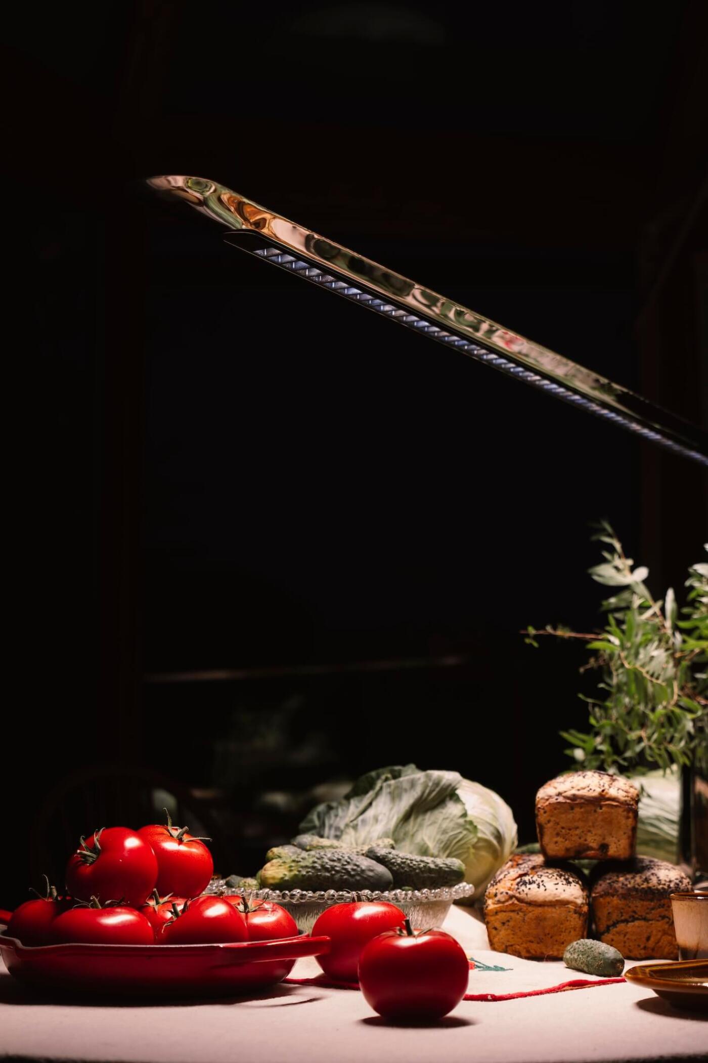 zieta fin lamp above a dining table