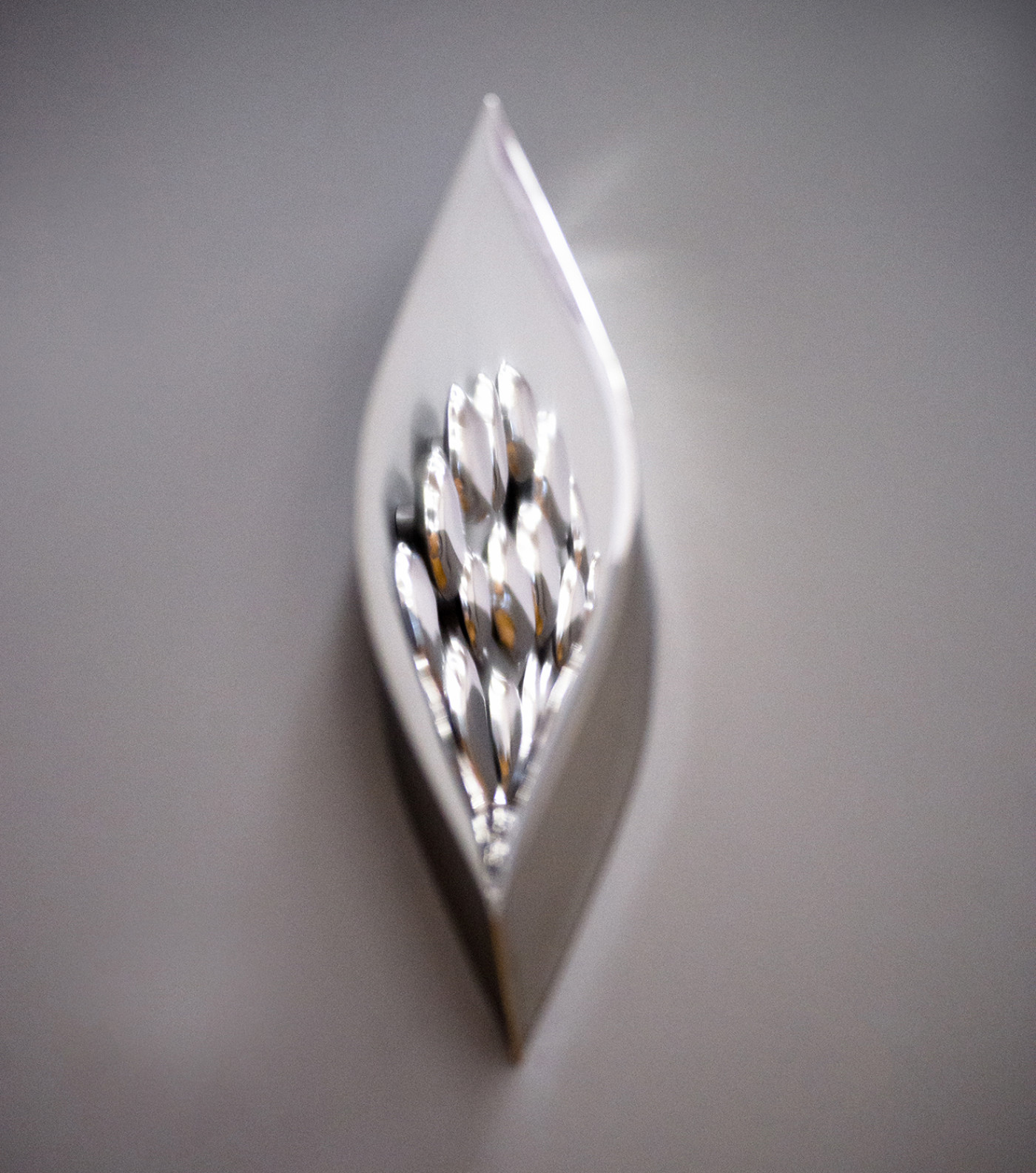 geometric shaped steel decoration on the wall 