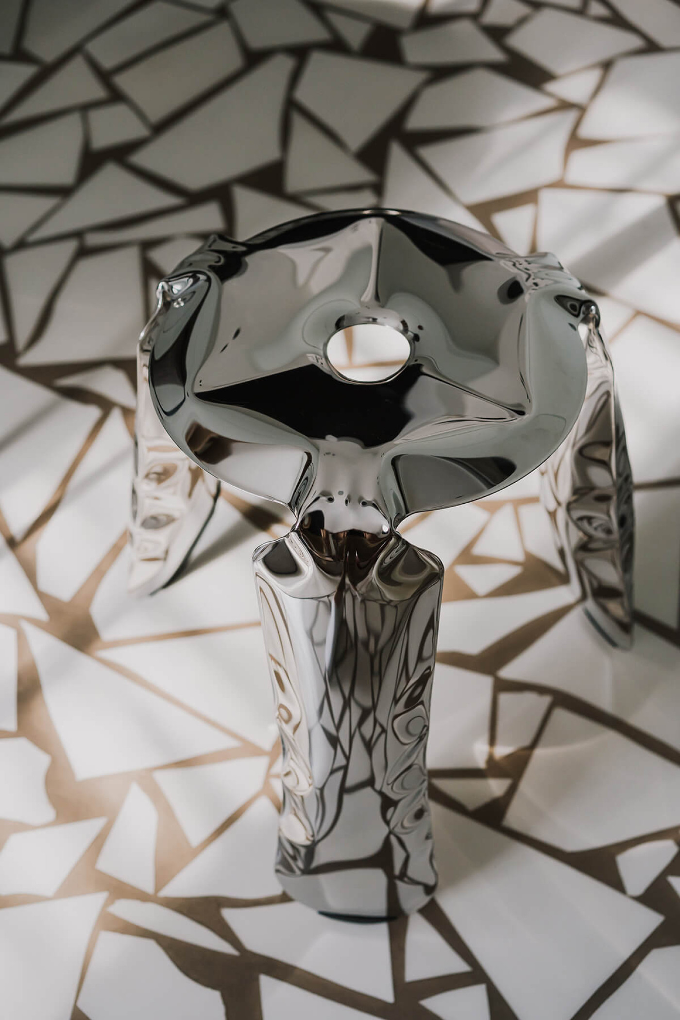 Zieta Plopp stool standard inox from above